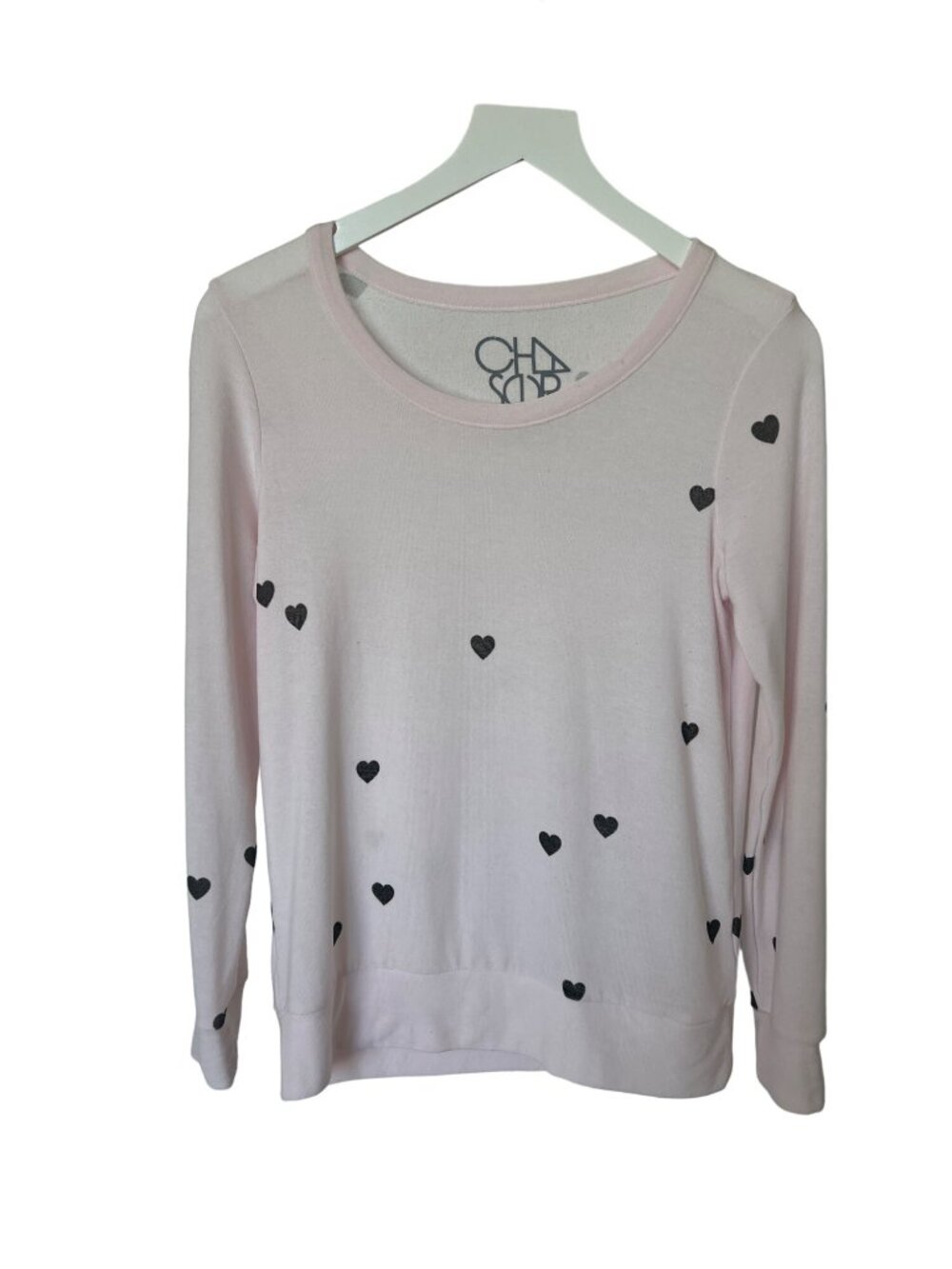 Chaser Tiny Hearts Lightweight Sweatshirt Pearl Pink - Picture 4 of 5